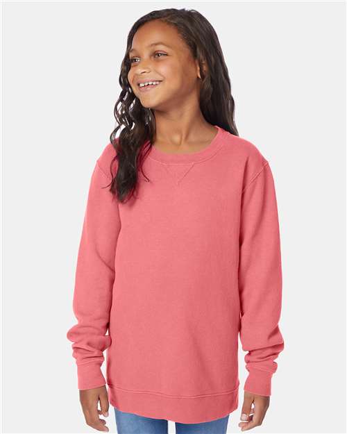 Custom Embroidered  ComfortWash by Hanes Garment-Dyed Youth Crewneck Sweatshirt GDH475  