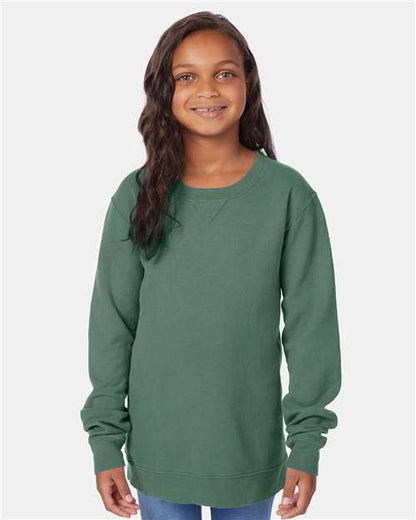 Custom Embroidered  ComfortWash by Hanes Garment-Dyed Youth Crewneck Sweatshirt GDH475  