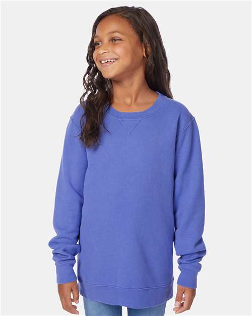 Custom Embroidered  ComfortWash by Hanes Garment-Dyed Youth Crewneck Sweatshirt GDH475  