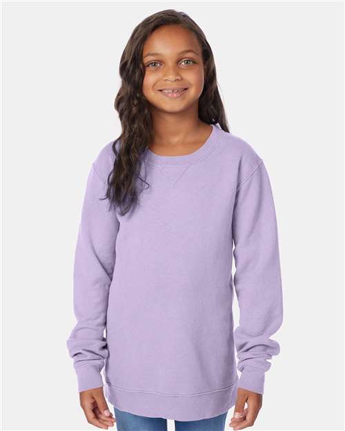 Custom Embroidered  ComfortWash by Hanes Garment-Dyed Youth Crewneck Sweatshirt GDH475  