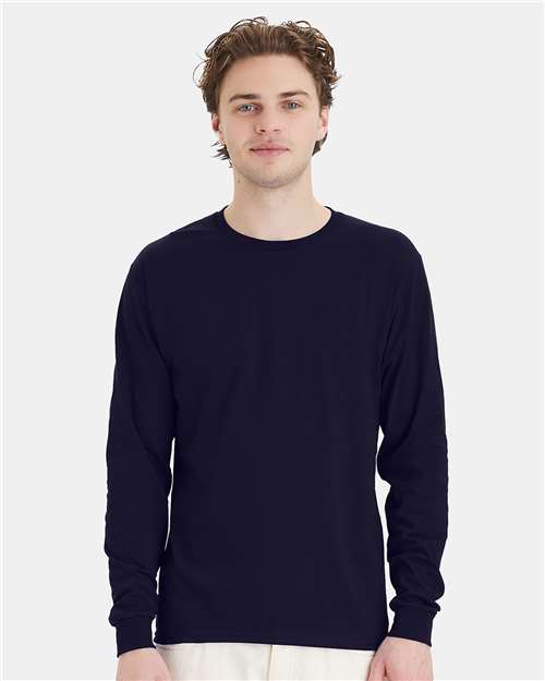 Hanes Essential-T Long Sleeve T-Shirt 5286 Athletic Navy