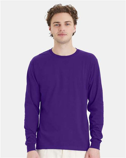 Hanes Essential-T Long Sleeve T-Shirt 5286 Athletic Purple