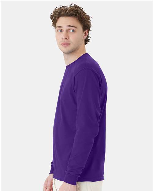 Hanes Essential-T Long Sleeve T-Shirt 5286 Athletic Purple