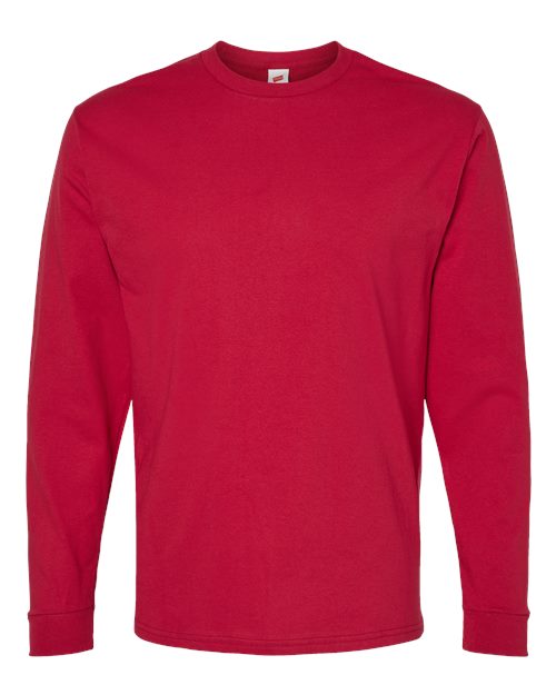 Hanes Essential-T Long Sleeve T-Shirt 5286 Athletic Crimson