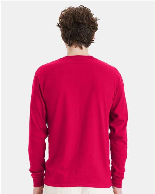 Hanes Essential-T Long Sleeve T-Shirt 5286 Athletic Crimson