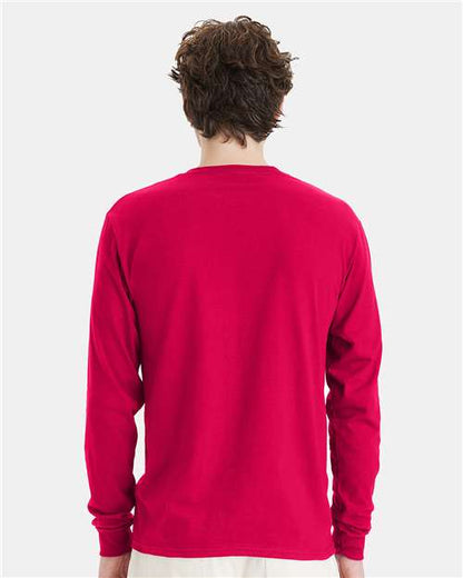 Hanes Essential-T Long Sleeve T-Shirt 5286 Athletic Crimson