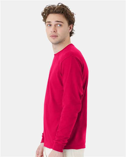 Hanes Essential-T Long Sleeve T-Shirt 5286 Athletic Crimson