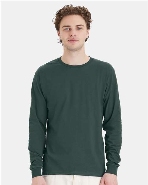 Hanes Essential-T Long Sleeve T-Shirt 5286 Athletic Dark Green