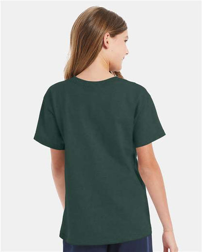Hanes Essential-T Youth T-Shirt 5480 Athletic Dark Green