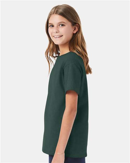 Hanes Essential-T Youth T-Shirt 5480 Athletic Dark Green