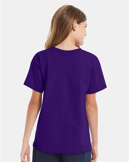 Hanes Essential-T Youth T-Shirt 5480 Athletic Purple