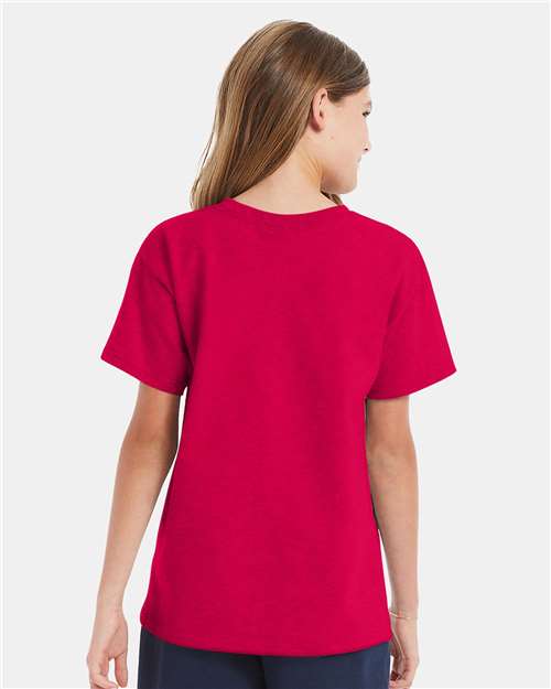 Hanes Essential-T Youth T-Shirt 5480 Athletic Crimson