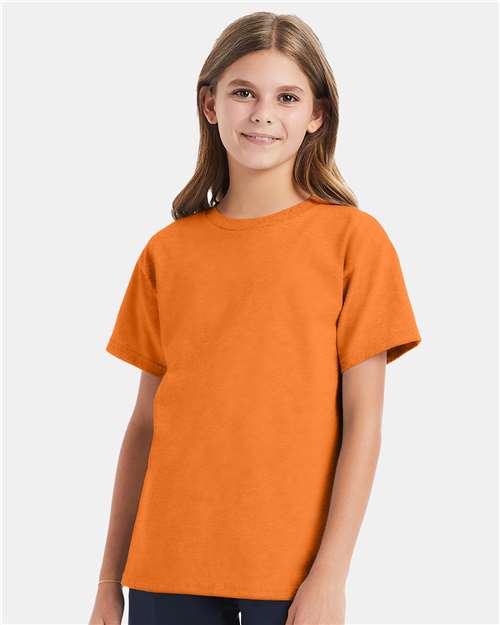 Custom Embroidered  Hanes Essential-T Youth T-Shirt 5480 Tennessee Orange
