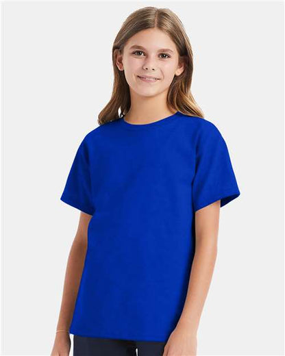 Custom Embroidered  Hanes Essential-T Youth T-Shirt 5480 Athletic Royal