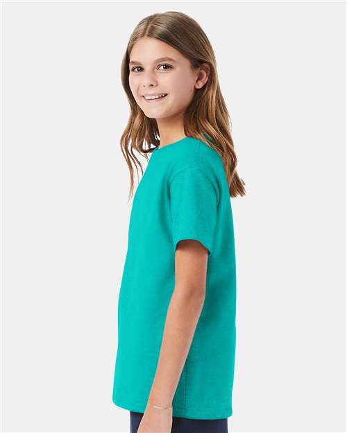 Hanes Essential-T Youth T-Shirt 5480 Athletic Teal