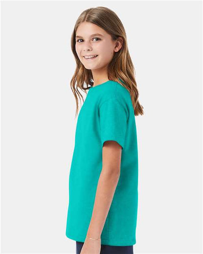 Hanes Essential-T Youth T-Shirt 5480 Athletic Teal