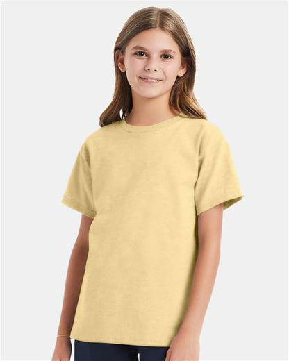 Custom Embroidered  Hanes Essential-T Youth T-Shirt 5480 Athletic Gold