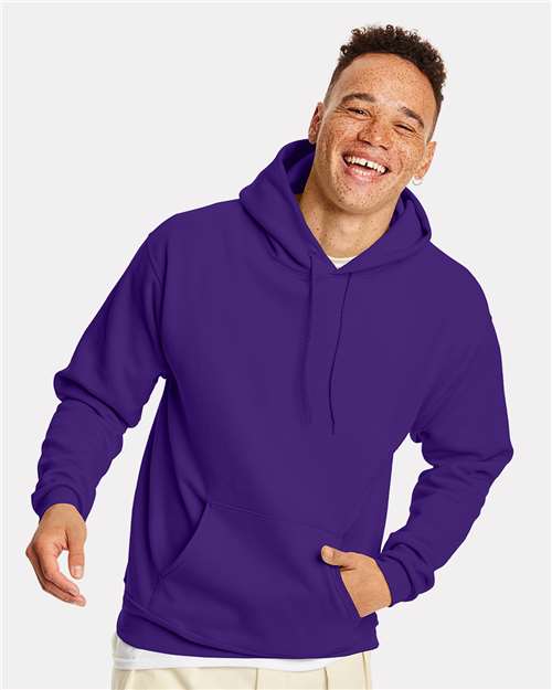 Custom Embroidered  Hanes Ecosmart® Hooded Sweatshirt P170 Athletic Purple