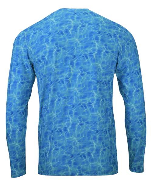 Custom EmbroideredParagon Men's Belize Sublimated Long Sleeve T-Shirt 11324 Blue Water