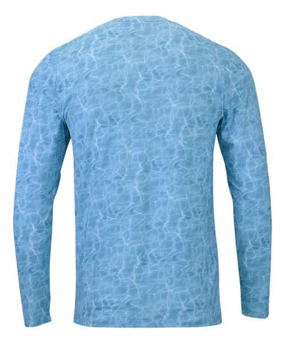 Custom EmbroideredParagon Men's Belize Sublimated Long Sleeve T-Shirt 11324 Caribbean Water