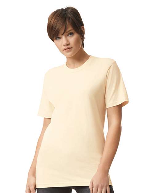 Custom Embroidered  American Apparel Fine Jersey Tee 2001 Cream