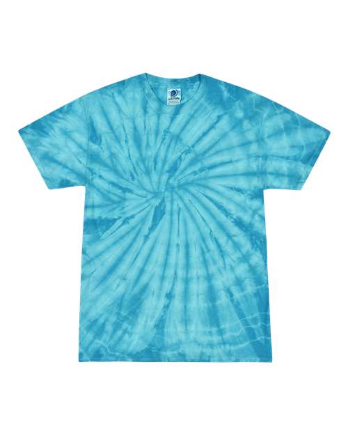 Colortone Multi-Color Tie-Dyed T-Shirt 1000 Spider Turquoise