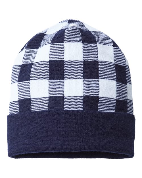 CAP AMERICA USA-Made Plaid Beanie RKP12 Custom Embroidered Business Logo