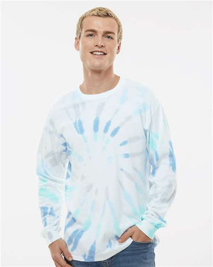 Custom Embroidered  Colortone Tie-Dyed Long Sleeve T-Shirt 2000 Glacier