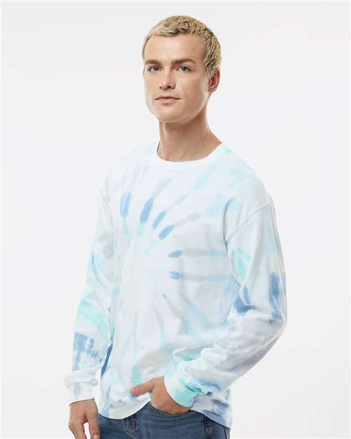 Colortone Tie-Dyed Long Sleeve T-Shirt 2000 Glacier
