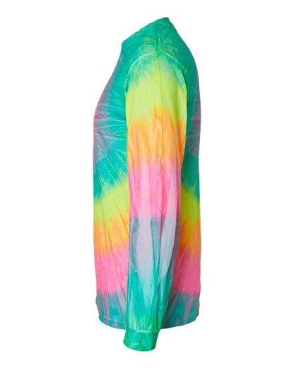 Colortone Tie-Dyed Long Sleeve T-Shirt 2000 Minty Rainbow