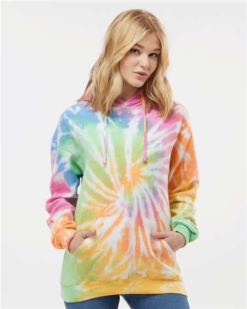 Custom Embroidered  Colortone Tie-Dyed Cloud Fleece Hooded Sweatshirt 8600  