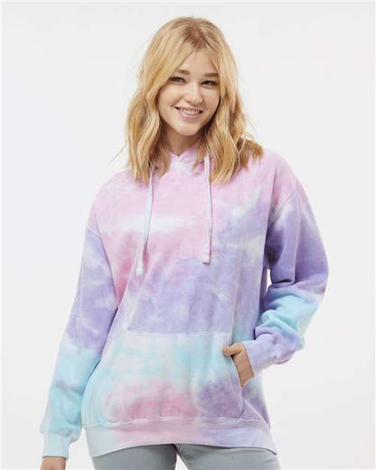 Custom Embroidered  Colortone Tie-Dyed Hooded Sweatshirt 8777 Cotton Candy