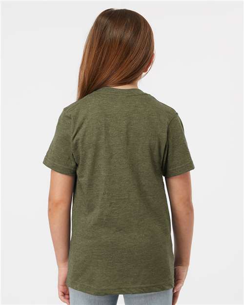 Tultex Youth Fine Jersey T-Shirt 235 Heather Military Green