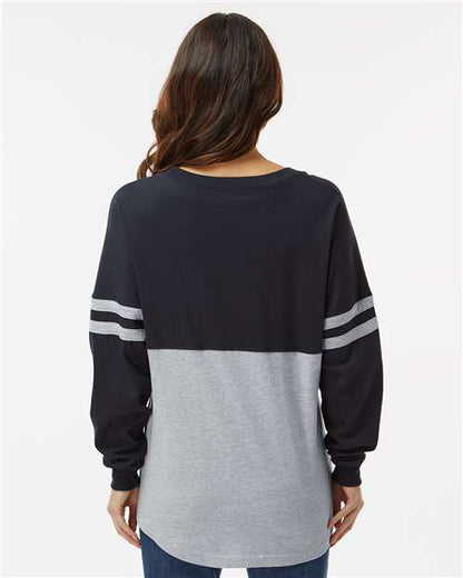 Boxercraft Women's Pom Pom Long Sleeve Jersey T-Shirt BW3514 Black/ Oxford