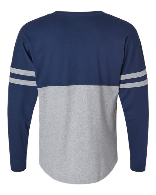 Boxercraft Women's Pom Pom Long Sleeve Jersey T-Shirt BW3514 Navy/ Oxford