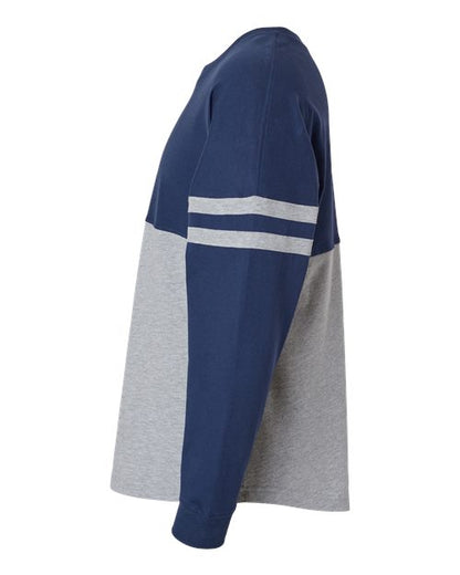 Boxercraft Women's Pom Pom Long Sleeve Jersey T-Shirt BW3514 Navy/ Oxford