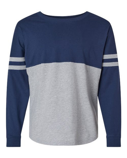 Boxercraft Women's Pom Pom Long Sleeve Jersey T-Shirt BW3514 Navy/ Oxford