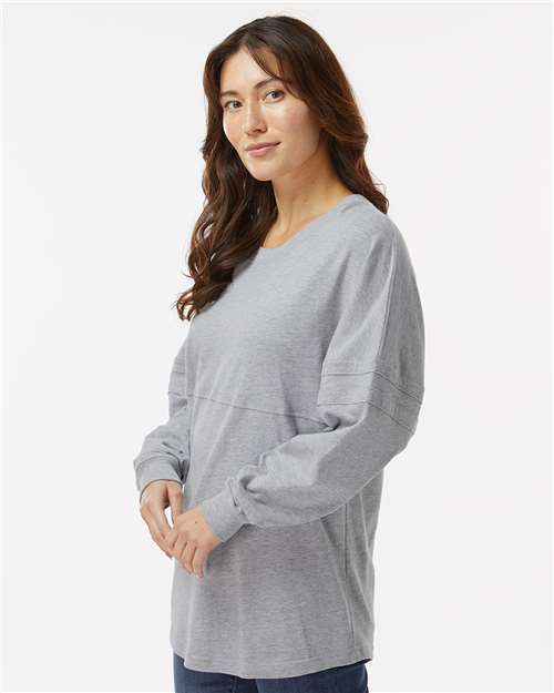 Boxercraft Women's Pom Pom Long Sleeve Jersey T-Shirt BW3514 Oxford Heather