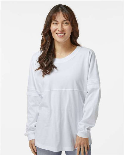 Custom Embroidered  Boxercraft Women's Pom Pom Long Sleeve Jersey T-Shirt BW3514 White