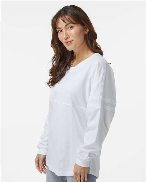 Boxercraft Women's Pom Pom Long Sleeve Jersey T-Shirt BW3514 White