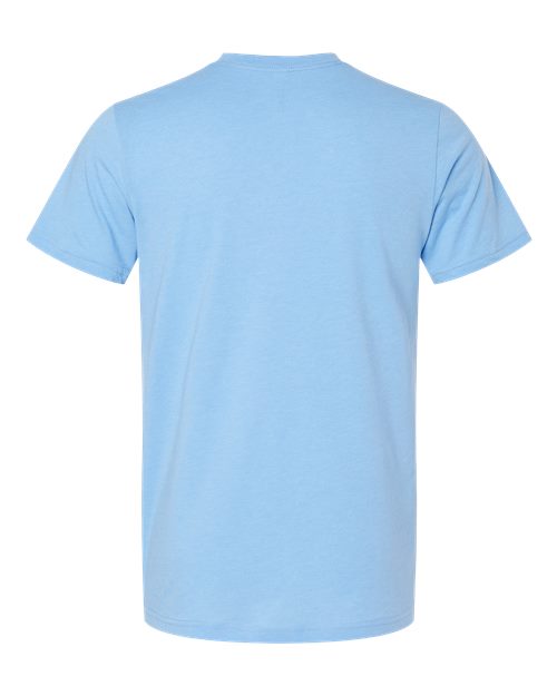 BELLA + CANVAS CVC Jersey Tee 3001CVC Heather Carolina Blue Custom Embroidered Business Logo