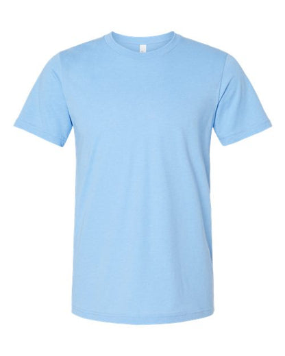 BELLA + CANVAS CVC Jersey Tee 3001CVC Heather Carolina Blue Custom Embroidered Business Logo