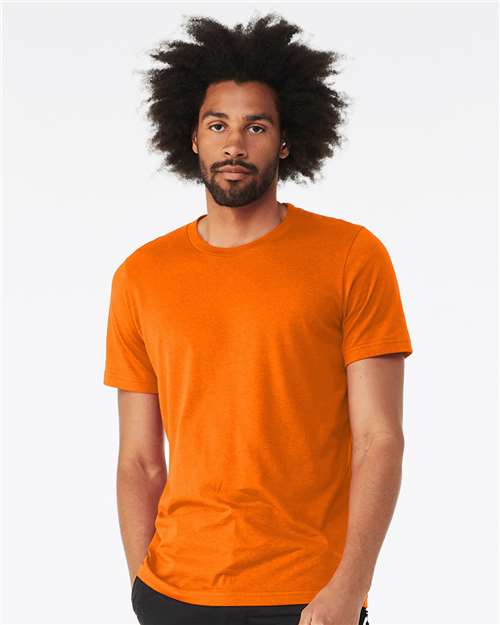Custom Embroidered  BELLA + CANVAS CVC Jersey Tee 3001CVC Neon Orange