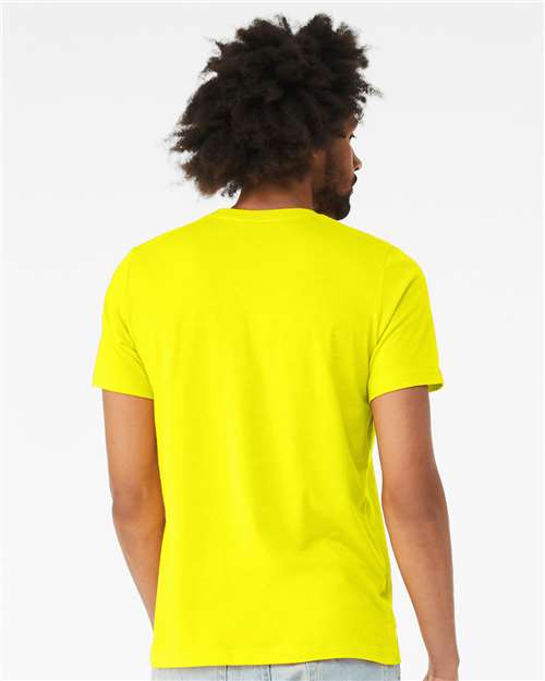 BELLA + CANVAS CVC Jersey Tee 3001CVC Neon Yellow Custom Embroidered Business Logo