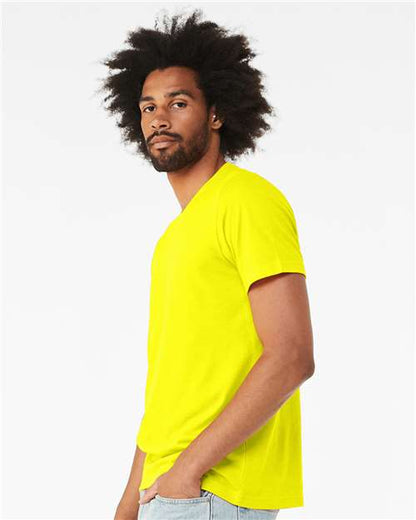 BELLA + CANVAS CVC Jersey Tee 3001CVC Neon Yellow Custom Embroidered Business Logo