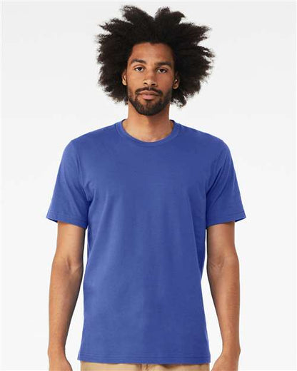 BELLA + CANVAS CVC Jersey Tee 3001CVC Solid True Royal Blend Custom Embroidered Business Logo