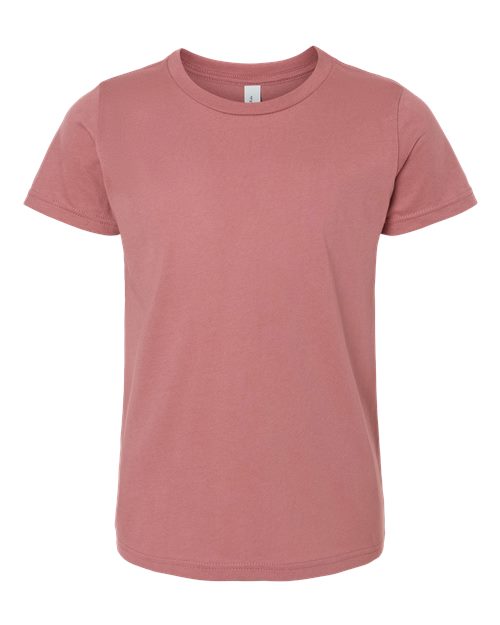 BELLA + CANVAS Youth Jersey Tee 3001Y Mauve Custom Embroidered Business Logo