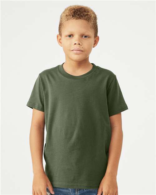 BELLA + CANVAS Youth Jersey Tee 3001Y Military Green