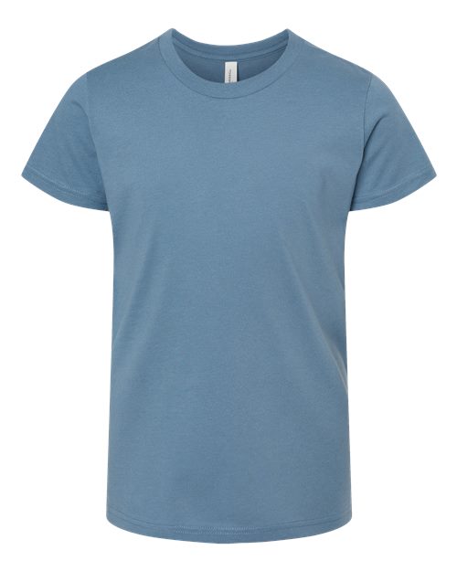 BELLA + CANVAS Youth Jersey Tee 3001Y Steel Blue Custom Embroidered Business Logo