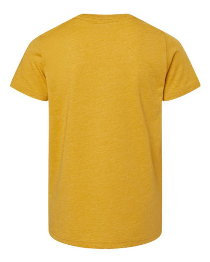 BELLA + CANVAS Youth CVC Jersey Tee 3001YCVC Heather Mustard Custom Embroidered Business Logo